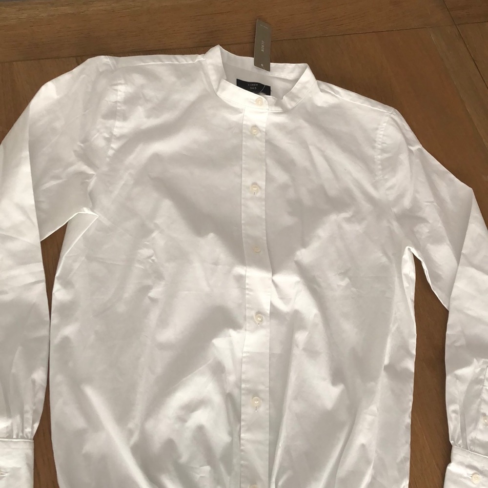 J. Crew white stretch cotton body shirt NWT Size 8